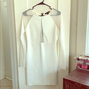 White mesh bodycon dress